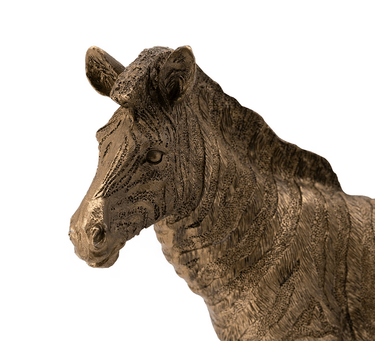 Metallic Copper Zebra Statue at online8 furniture store Auckland
