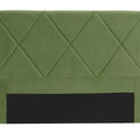 Metro Diamond Stitched Headboard Double/Queen - Velvet Olive at online8 furniture store Auckland