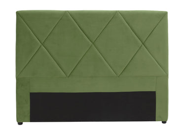 Metro Diamond Stitched Headboard Double/Queen - Velvet Olive at online8 furniture store Auckland