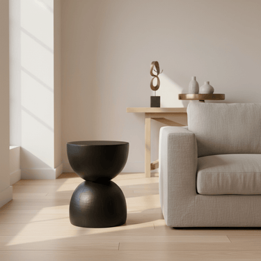 MGO Hourglass Stool - Black at Online8 Furniture Auckland NZ
