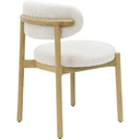 Mia Boucle & Oak Dining Chair - White at online8 furniture store Auckland