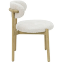 Mia Boucle & Oak Dining Chair - White at online8 furniture store Auckland