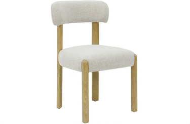 Mia Linen & Oak Dining Chair - Beige Fleck at online8 furniture store Auckland