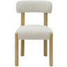 Mia Linen & Oak Dining Chair - Beige Fleck at online8 furniture store Auckland