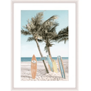 Miami B Glass Framed Art - White at online8 furniture store Auckland