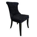 Miami Dining Chair - Black Chenille at online8 furniture store Auckland
