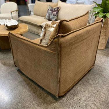 Miami Slip Cover Armchair - Tawny at online8 furniture store Auckland
