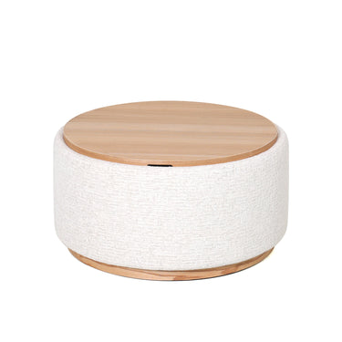 Miami Tray Round Ottoman - Seashell at Online8 Furniture Auckland NZ