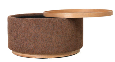 Miami Tray Round Ottoman - Tobacco at Online8 Furniture Auckland NZ