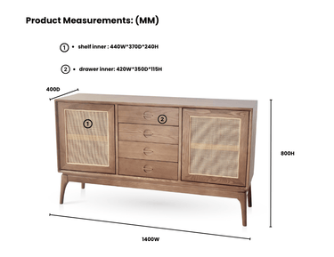 Mid-Century Buffet Table at online8 furniture store Auckland