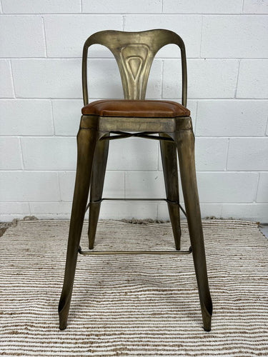 Mid Century Leather Barstool at online8 furniture store Auckland