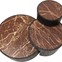 Miele Marble & Wood Coffee Table - Set of 3 at Online8 Furniture Auckland NZ