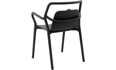 Mila Stackable Outdoor Dining Chair - Black - Set of 4 at online8 furniture store Auckland