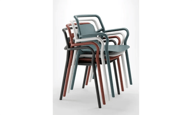 Mila Stackable Outdoor Dining Chair - Rust at online8 furniture store Auckland