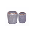 Miller Galvanised Barrel Planters - Set of 2 at online8 furniture store Auckland
