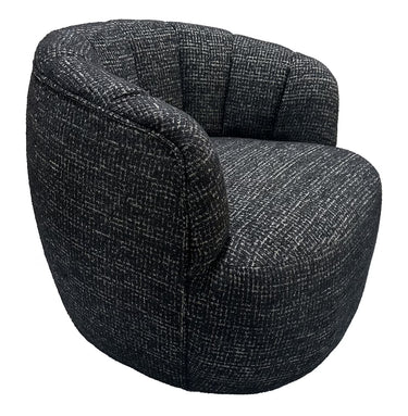 Milly Swivel Accent Chair - Black & Silver at online8 furniture store Auckland