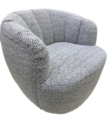 Milly Swivel Accent Chair - White & Black at online8 furniture store Auckland