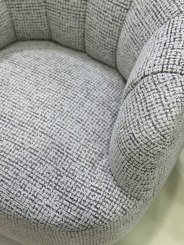 Milly Swivel Accent Chair - White & Black at online8 furniture store Auckland