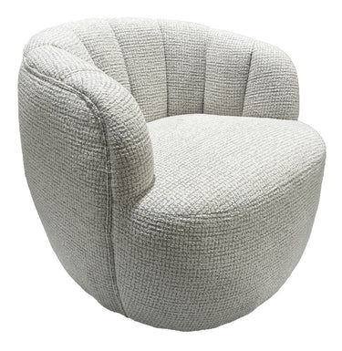 Milly Swivel Accent Chair - White & Taupe at online8 furniture store Auckland