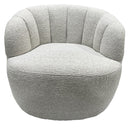 Milly Swivel Accent Chair - White & Taupe at online8 furniture store Auckland