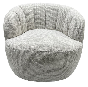 Milly Swivel Accent Chair - White & Taupe at online8 furniture store Auckland