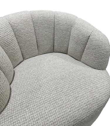 Milly Swivel Accent Chair - White & Taupe at online8 furniture store Auckland