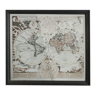 Mirrored Framed World Map Wall Art at online8 furniture store Auckland