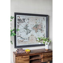 Mirrored Framed World Map Wall Art at online8 furniture store Auckland
