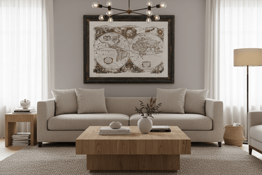 Mirrored World Map - Wall Hanging at online8 furniture store Auckland