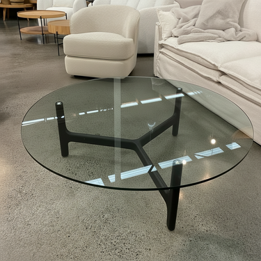 Moda Round Coffee Table - Natural & Glass Clear