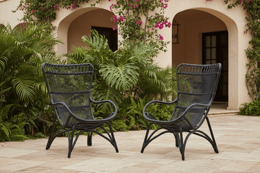 Monet Rattan High Back Lounge Chair (Black) – Sika Design at Online8 Furniture Auckland NZ
