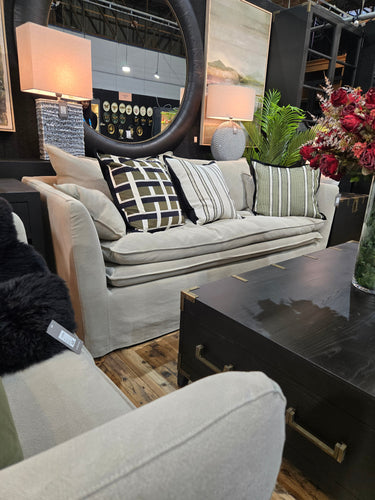 Montigo 3 seater Slip Cover sofa - Taupe at online8 furniture store Auckland