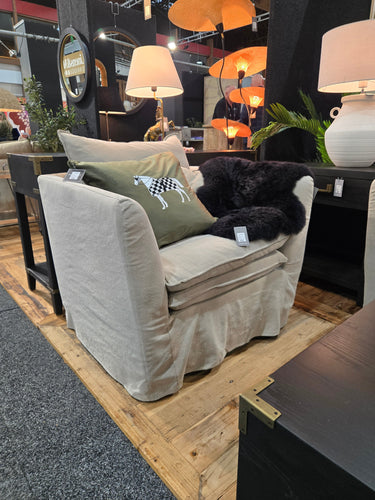 Montigo Slip Cover Armchair - Taupe at online8 furniture store Auckland