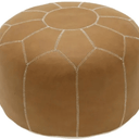 Morocco Vegan Leather Pouf – Brown at Online8 Furniture Auckland NZ