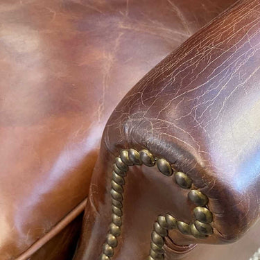 Mortimer Leather Armchair - Vintage Cigar at online8 furniture store Auckland