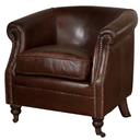 Mossberg Leather Tub Chair - Vintage Cigar at online8 furniture store Auckland