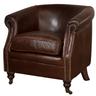 Mossberg Leather Tub Chair - Vintage Cigar at online8 furniture store Auckland