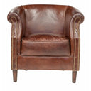 Mossberg Leather Tub Chair - Vintage Cigar at Online8 Furniture Auckland NZ