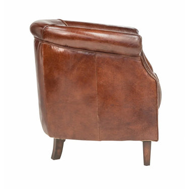Mossberg Leather Tub Chair - Vintage Cigar at Online8 Furniture Auckland NZ
