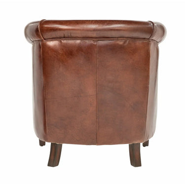 Mossberg Leather Tub Chair - Vintage Cigar at Online8 Furniture Auckland NZ