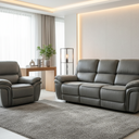 Moy 3RR + R Recliner Suite Grey at online8 furniture store Auckland