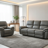 Moy 3RR + R Recliner Suite Grey at online8 furniture store Auckland