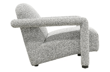 Mumba Linen & Black Accent Chair - Black Fleck at online8 furniture store Auckland