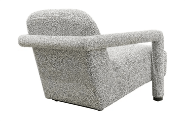 Mumba Linen & Black Accent Chair - Black Fleck at online8 furniture store Auckland