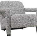 Mumba Linen & Black Accent Chair - Black Fleck at online8 furniture store Auckland