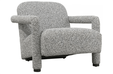 Mumba Linen & Black Accent Chair - Black Fleck at online8 furniture store Auckland