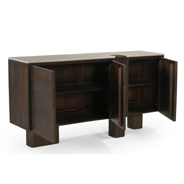 Munoz Sideboard with Stone Top – Walnut at Online8 Furniture Auckland NZ