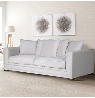 Muse 3 Seater Sofa - Light Grey Velvet at online8 furniture store Auckland
