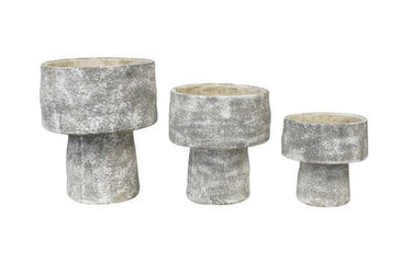 Mushroom Planter Grey Wash Large at online8 furniture store Auckland