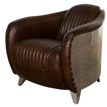 Mustang Aged Leather Armchair - Vintage Cigar at online8 furniture store Auckland